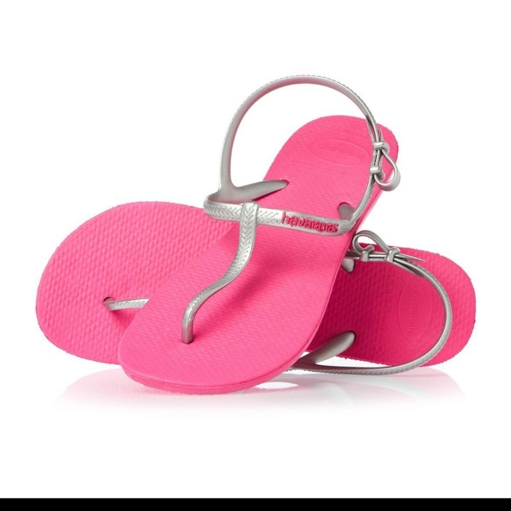Havaiana's Pink & Silver Thing Sandals